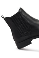 Women's Black Leather Chelsea Boot | Derimod