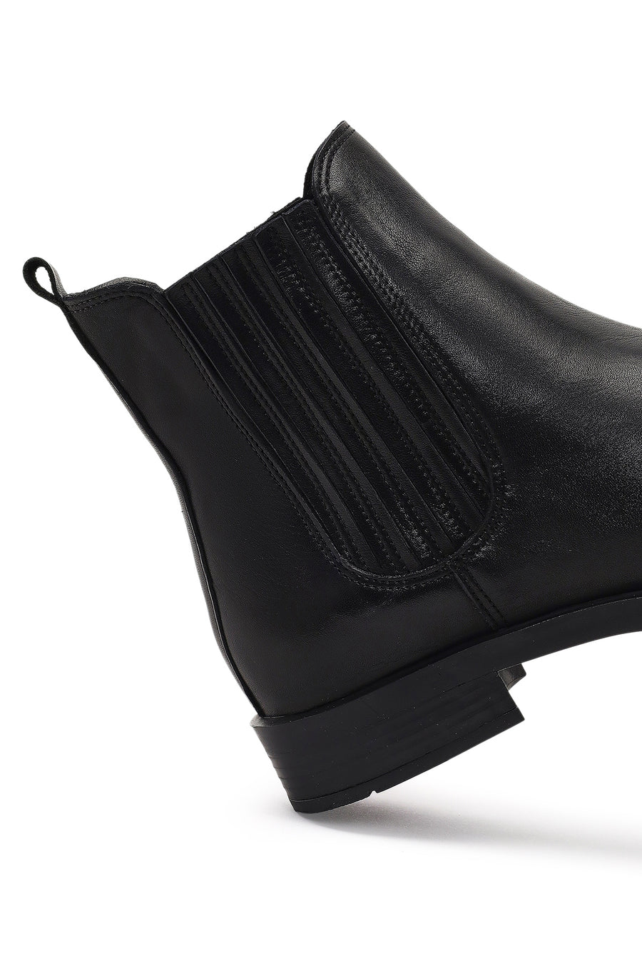 Women's Black Leather Chelsea Boot