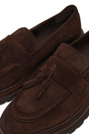 Male Brown Tasselled Suede Loafer | Derimod