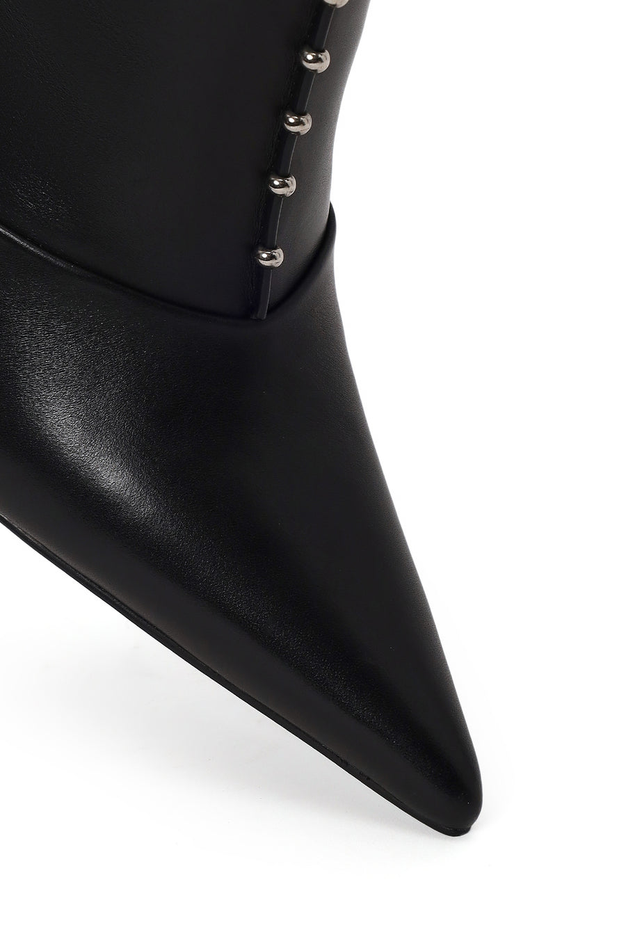 Woman Black High Thin Heeled Leather Boots