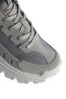 Caterpillar Men's Grey Intruder Essential Lace-Up Chunky Sole Leather Sneaker | Derimod