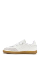 Men's White Lace-up Leather Sneaker | Derimod