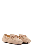 Women's Beige Tassel Suede Leather Loafer | Derimod