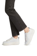 Geox Women's White Spherica Ecub-2 Lace-Up Leather Sneaker | Derimod