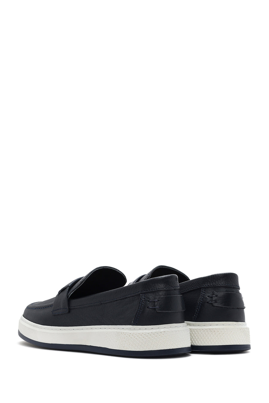 Men's Navy Blue Leather Loafer