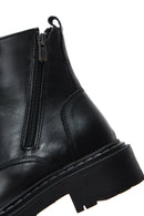 Women's Black Zippered Leather Boots | Derimod