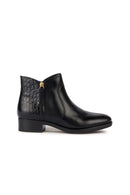 Geox Women's Black Felicity Zippered Heeled Leather Boots | Derimod