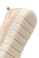 Woman Beige Lace-up Suede Comfort Shoes | Derimod