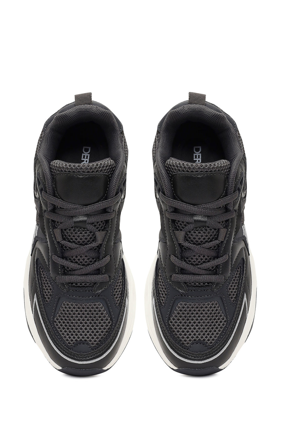 Women's Gray Lace-Up Thick-Soled Sneaker