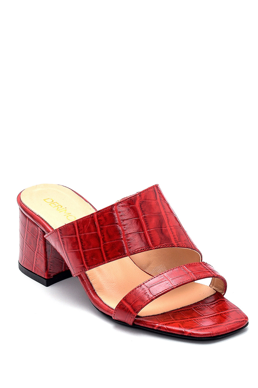Women's Leather Heeled Slippers