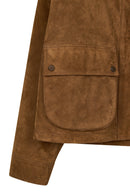 Freedom Woman Camel Oversize Suede Leather Jacket | Derimod