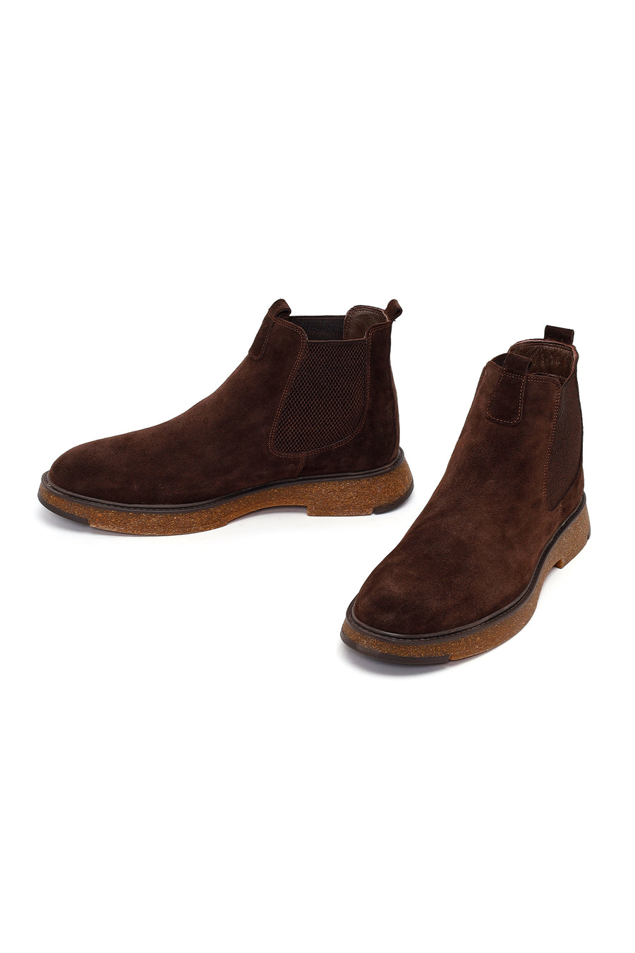 Male Brown Suede Chelsea Boots