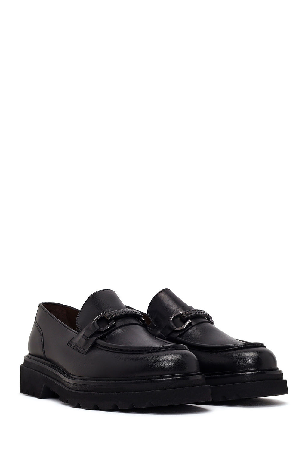 Erkek Siyah Deri Casual Loafer