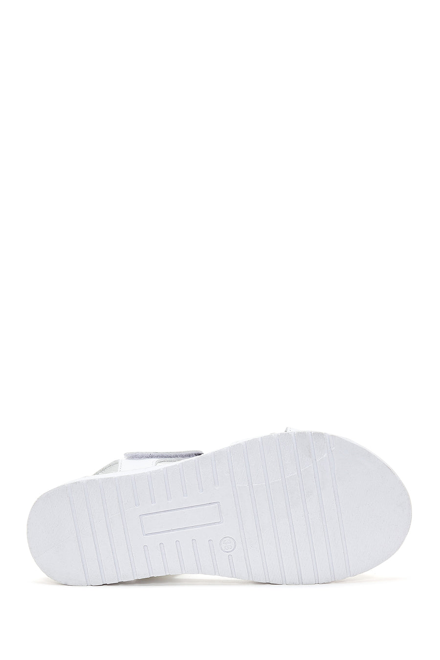 Women's White Strappy Leather Comfort Sandals