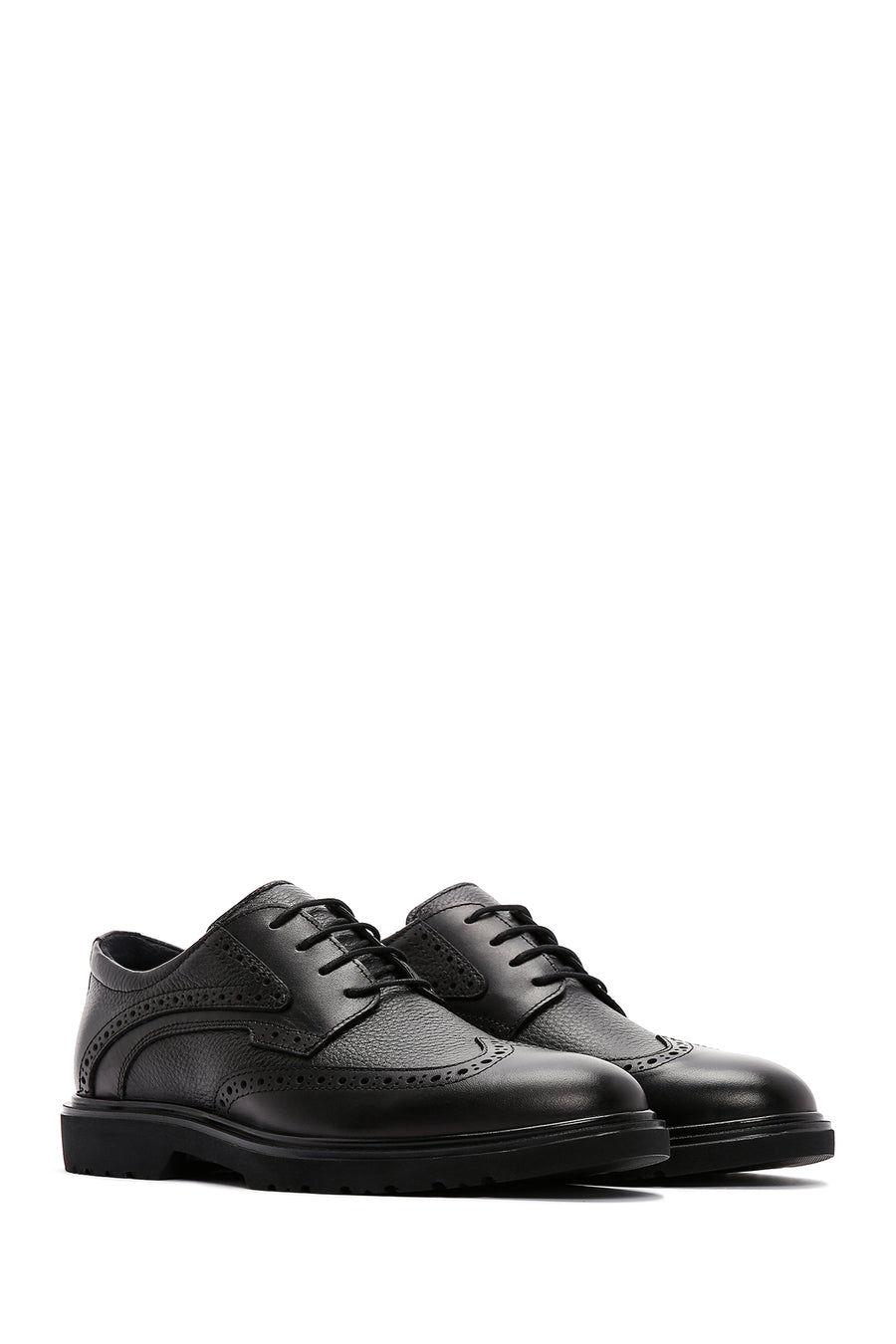 Men's Black Laced Leather Classic Shoes