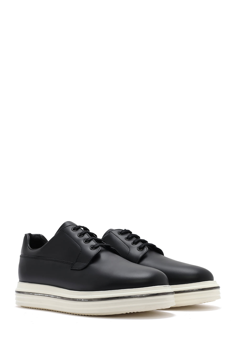 Men's Black Lace-up Leather Casual Shoes