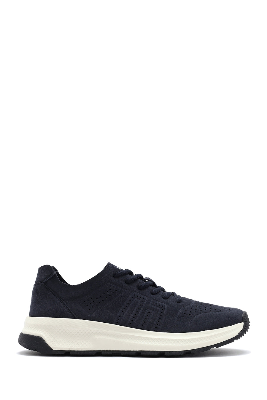 Men's Navy Blue Lace-Up Nubuck Leather Sneaker 25SFD7600V3 | Derimod