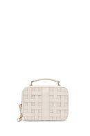 Women Beige Long Strap Woven Crossbody Bag | Derimod
