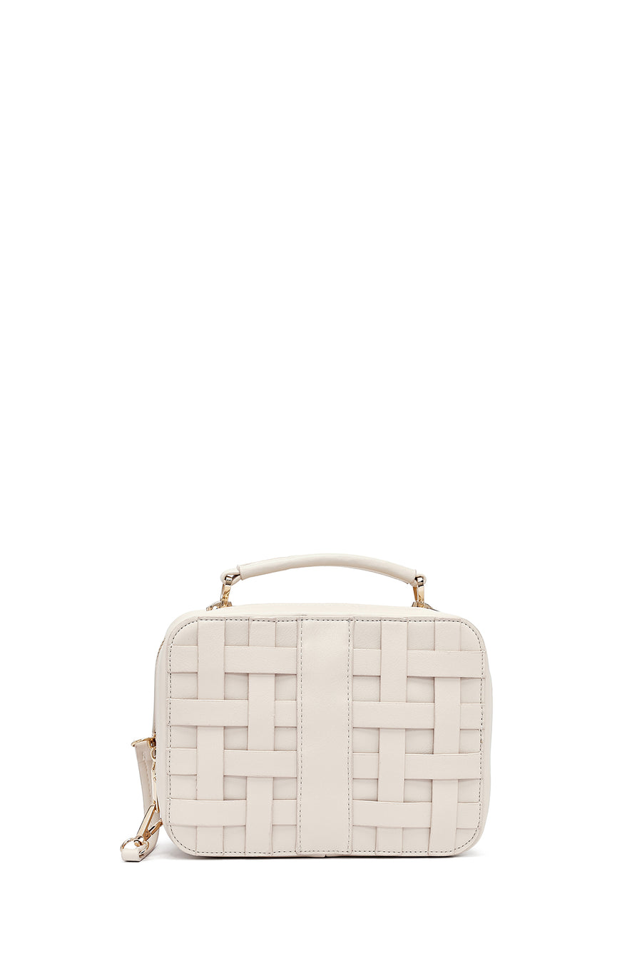 Women Beige Long Strap Woven Crossbody Bag