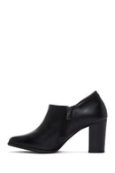 Women's Black Zippered Chunky Heel Boots | Derimod