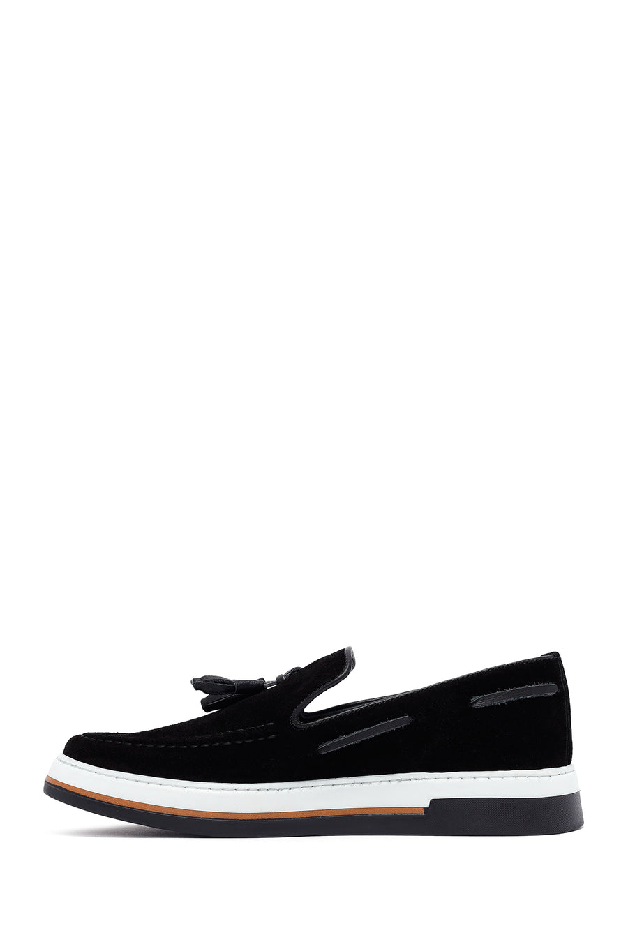 
Men's Black Suede Leather Tassel Casual Loafer
