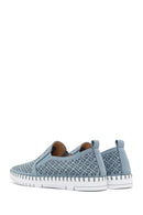 Women's Blue Patterned Fabric Comfort Shoes | Derimod