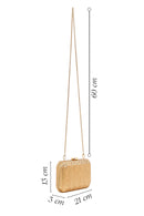 Woman Gold Long Chain Strap Embellished Mini Box Evening Bag | Derimod