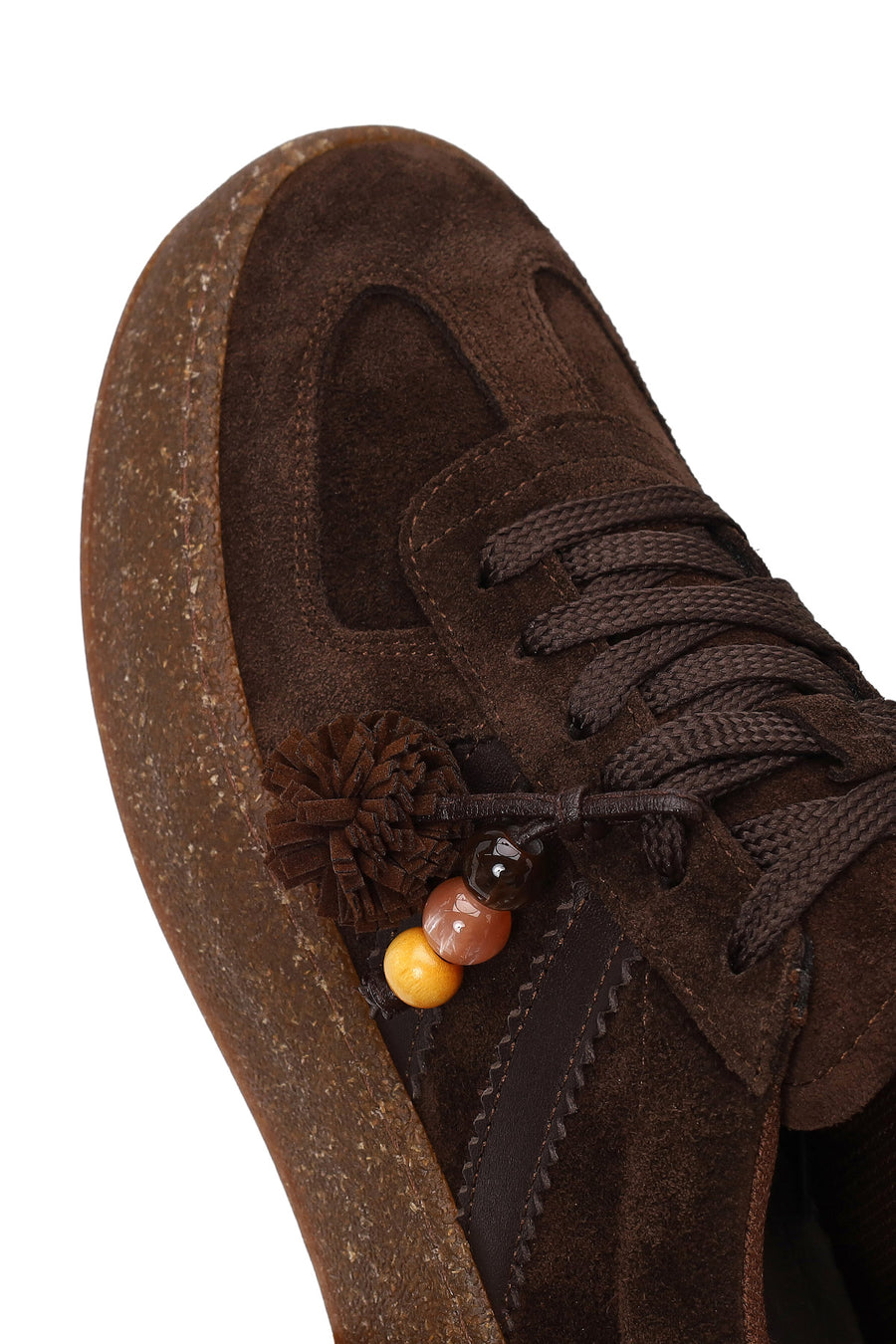 Kadın Kahverengi Bağcıklı Kalın Tabanlı Süet Deri Sneaker