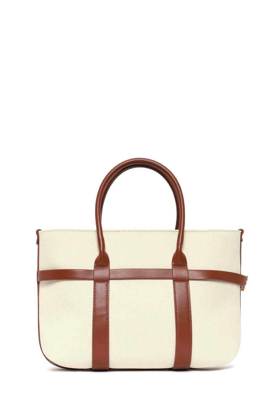 Woman Beige Long-Strap Shoulder Bag