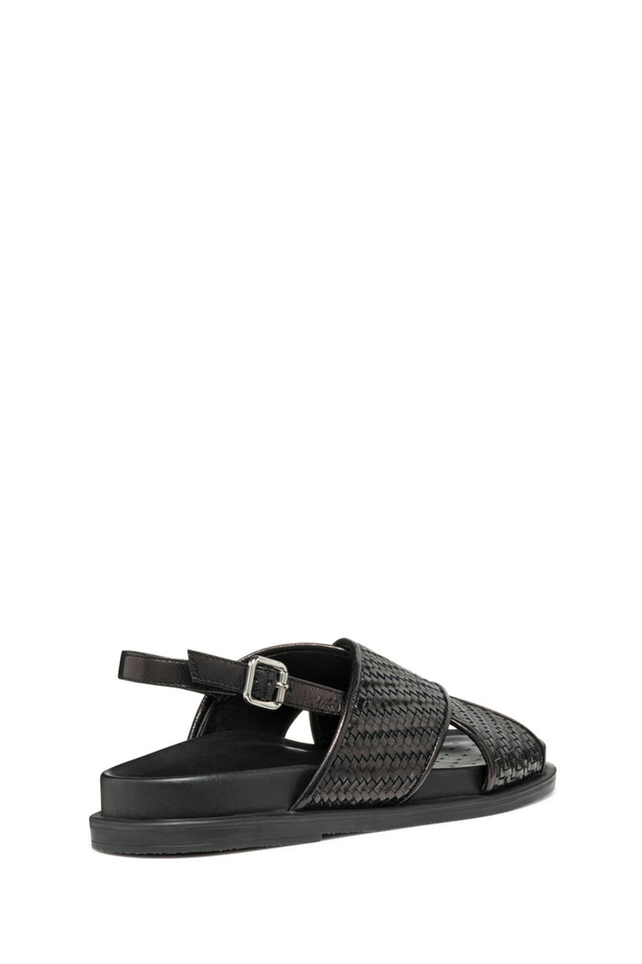Geox Women's Black D Adelash E - Shi.Goat Lea Knitted Leather Sandals