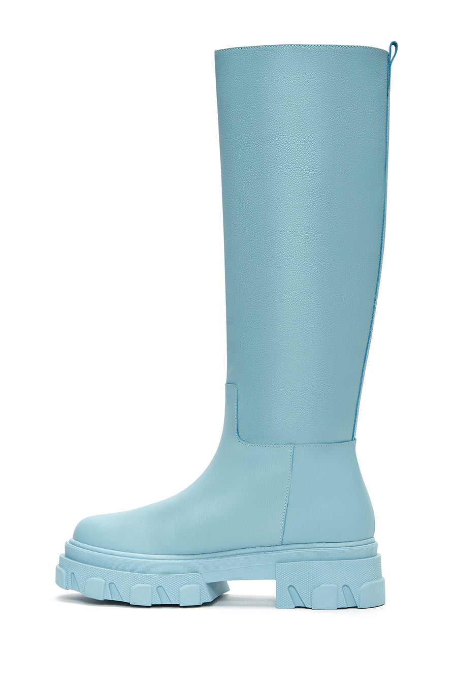 Women's Green Leather Thick Soled Boots