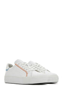 Women's White Lace-Up Leather Sneaker | Derimod
