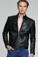 Sandro Men's Leather Jacket | Derimod