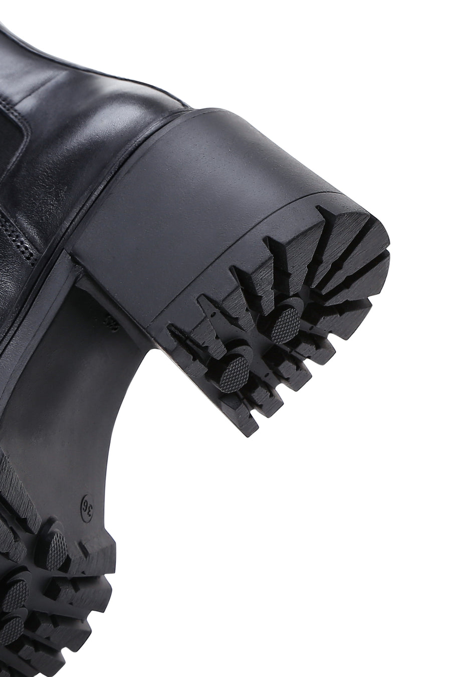 Women's Black Leather Heeled Chelsea Boots