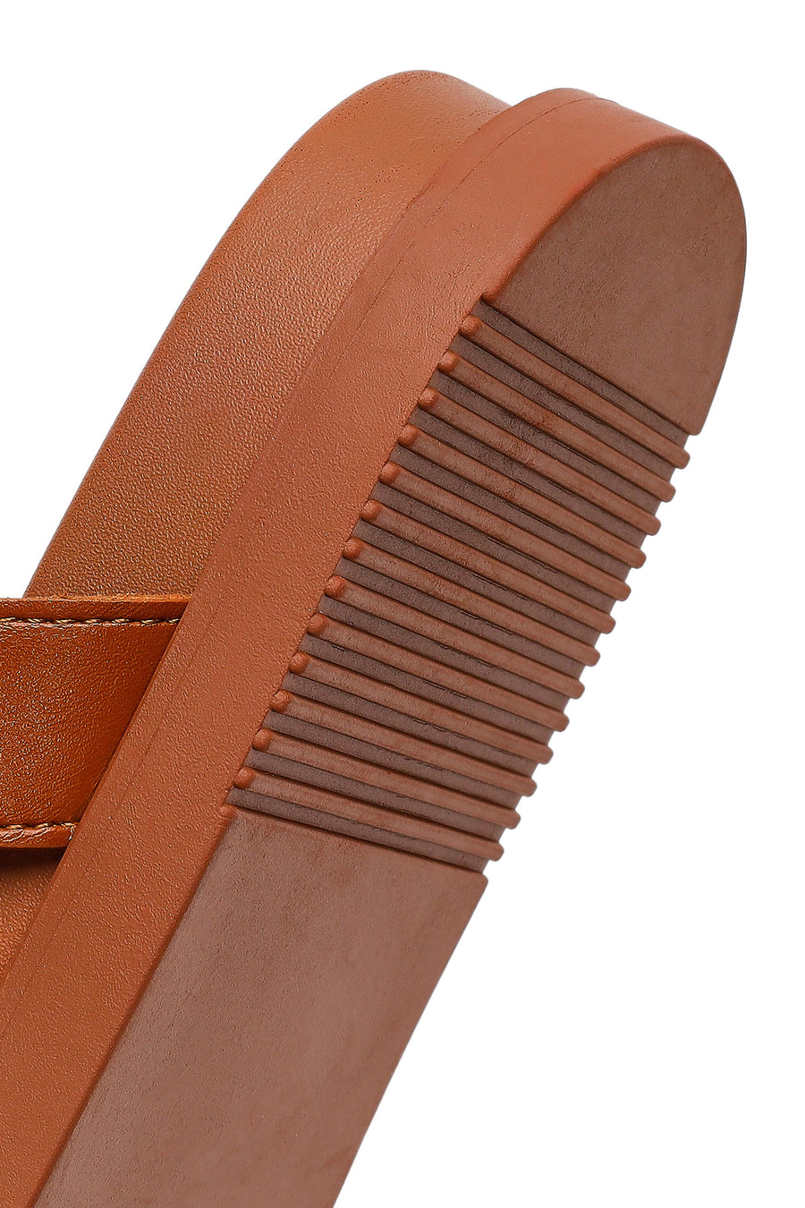 Women's Tan Buckled Slippers