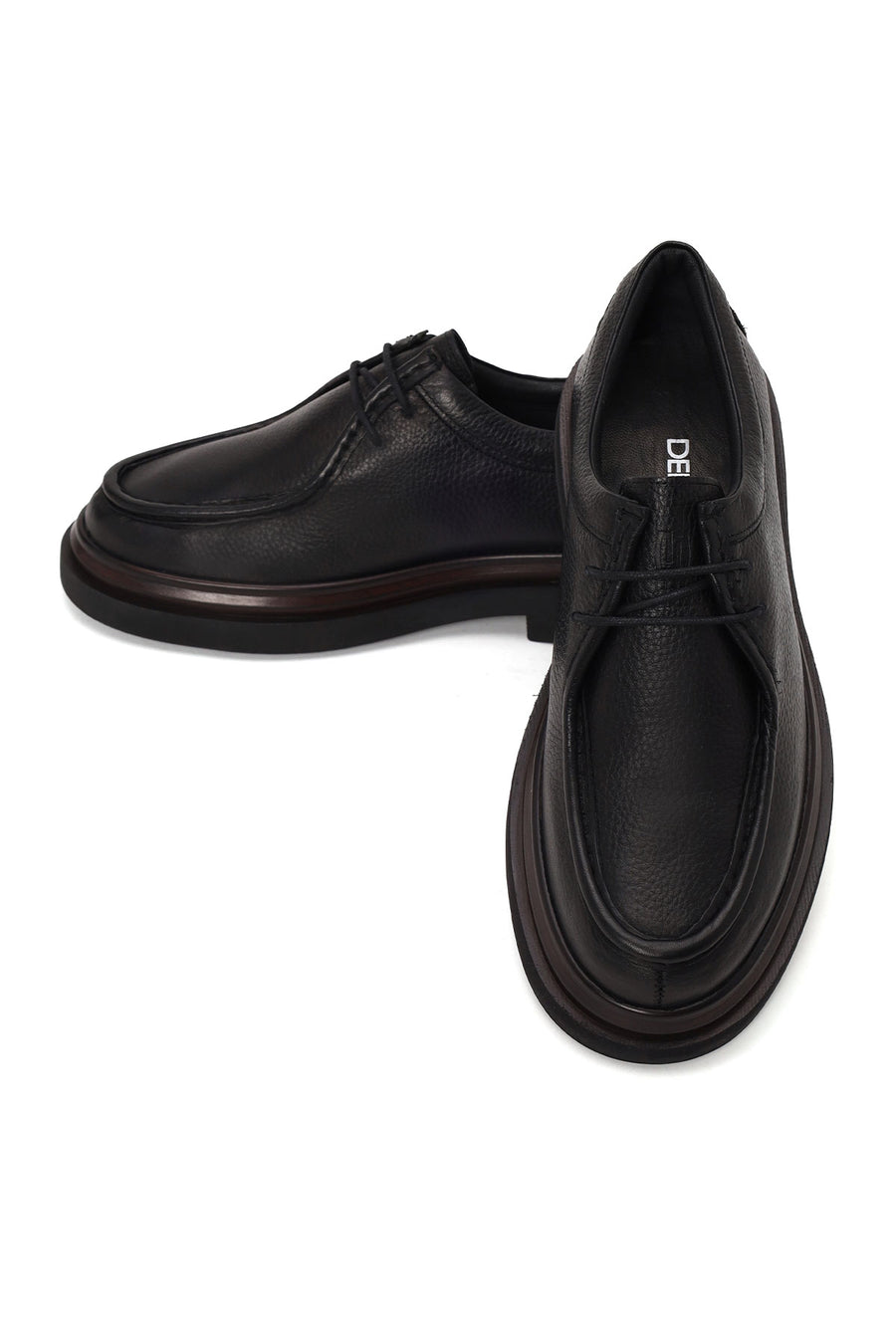 Male Black Lace-up Leather Casual Shoes