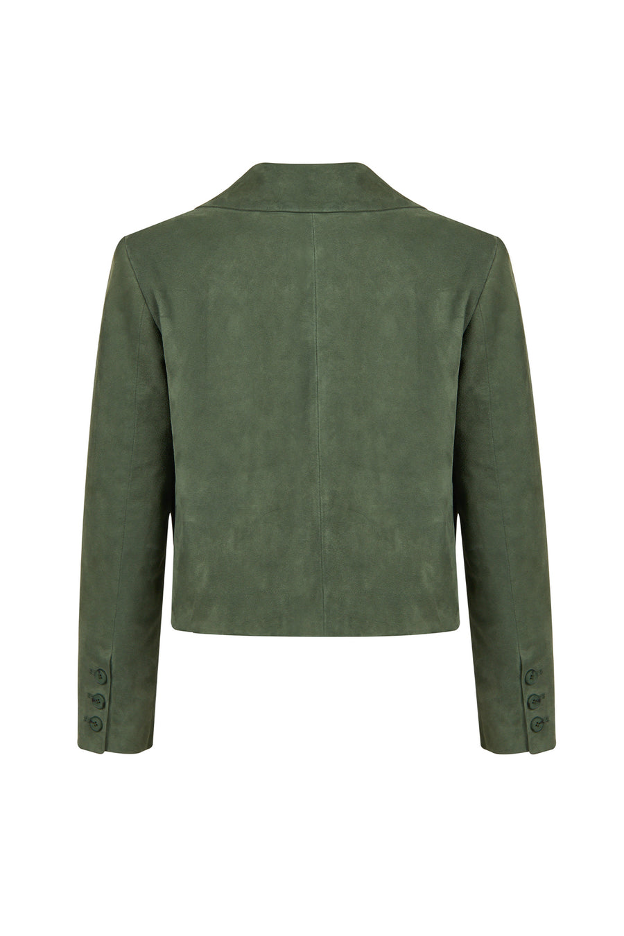 Cassandra Kadın Yeşil Slim-Fit Süet Deri Ceket