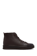 Male Brown Lace-Up Zip Closure Leather Sport Boots | Derimod