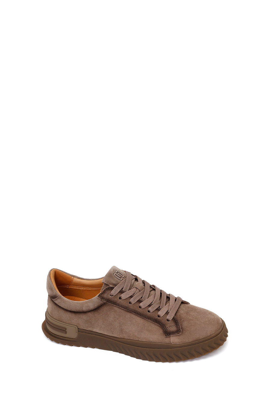 Erkek Vizon Bağcıklı Süet Deri Casual Sneaker