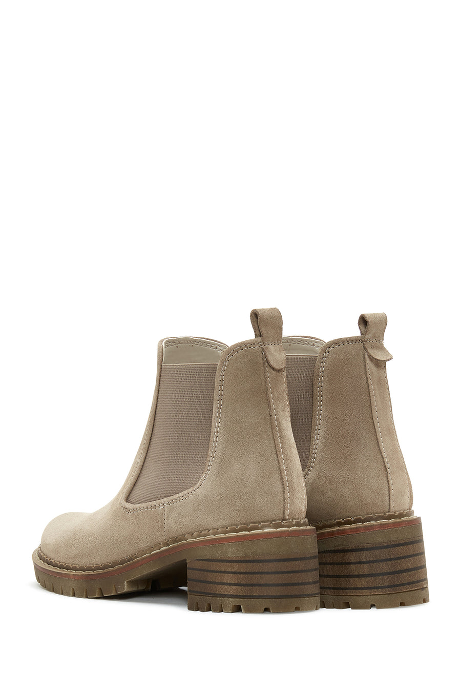 Women's Beige Suede Leather Chelsea Boots