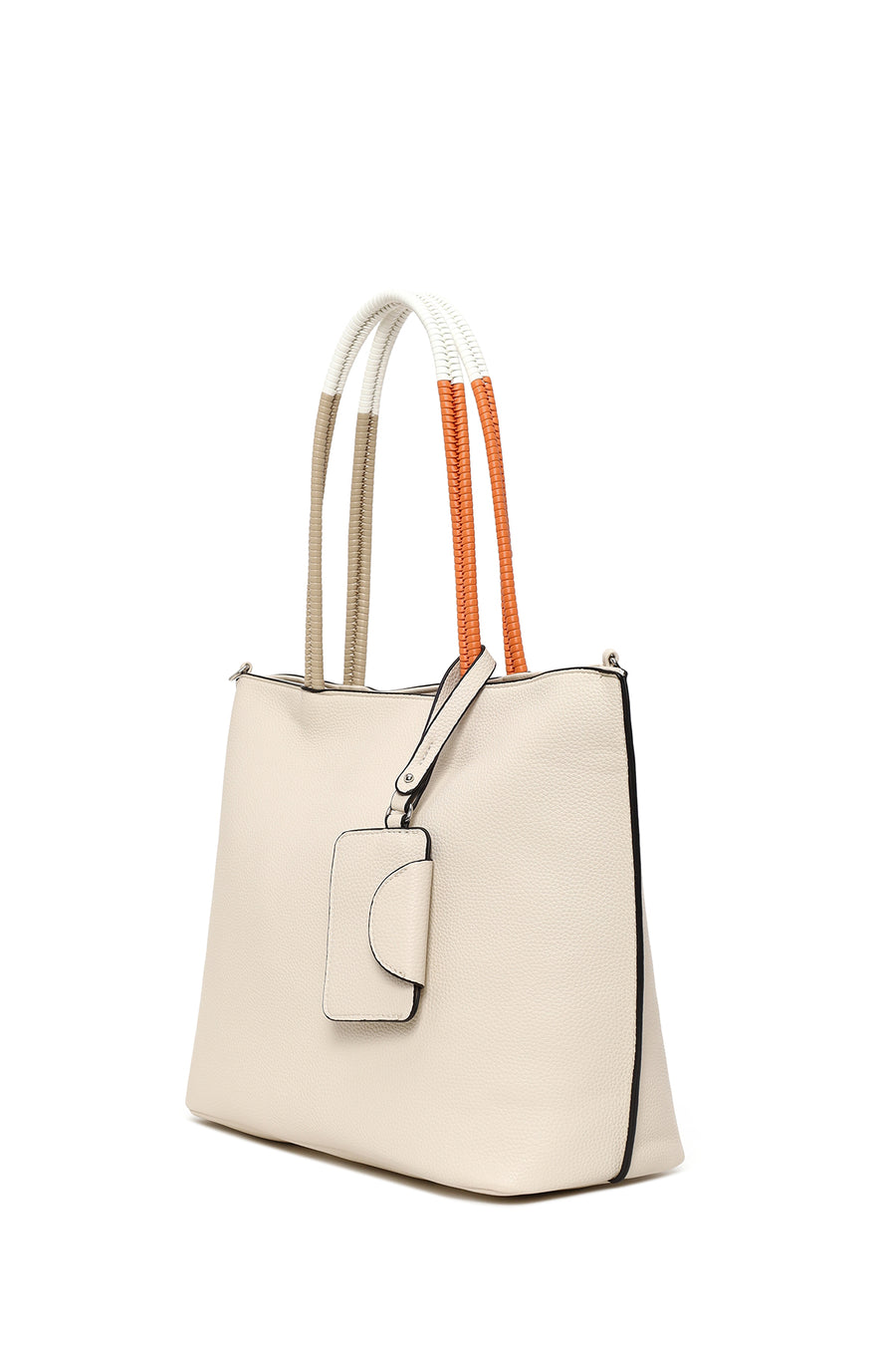 Woman Cream Long-Strap Shoulder Bag