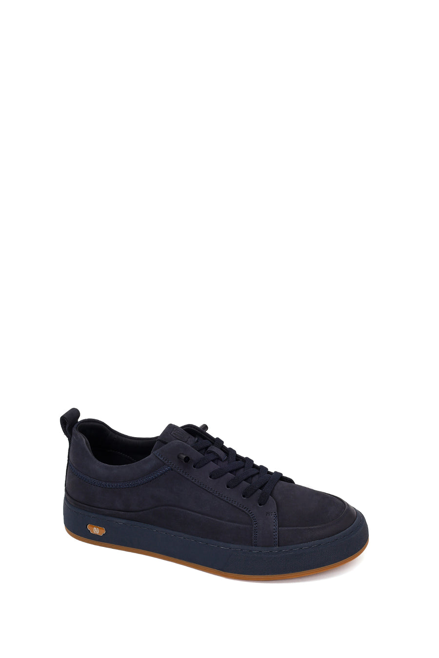 Erkek Lacivert Bağcıklı Nubuk Deri Sneaker