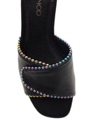 Women's Metal Heeled Colorful Stone Slippers | Derimod