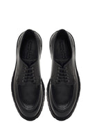 Men's Black Lace-Up Thick-Soled Leather Casual Shoe | Derimod