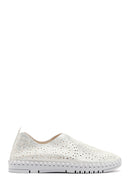 Woman White Fabric Comfort Shoes | Derimod