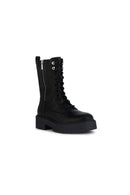 Geox Women's Black Spherica Zippered Leather Boots | Derimod