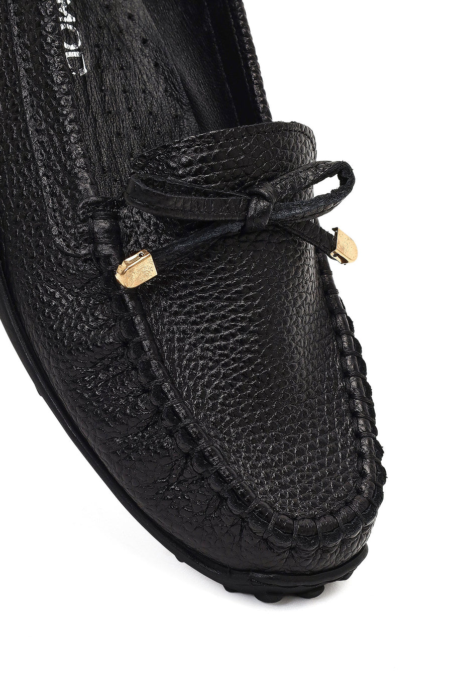 Women's Black Tasselled Leather Loafer