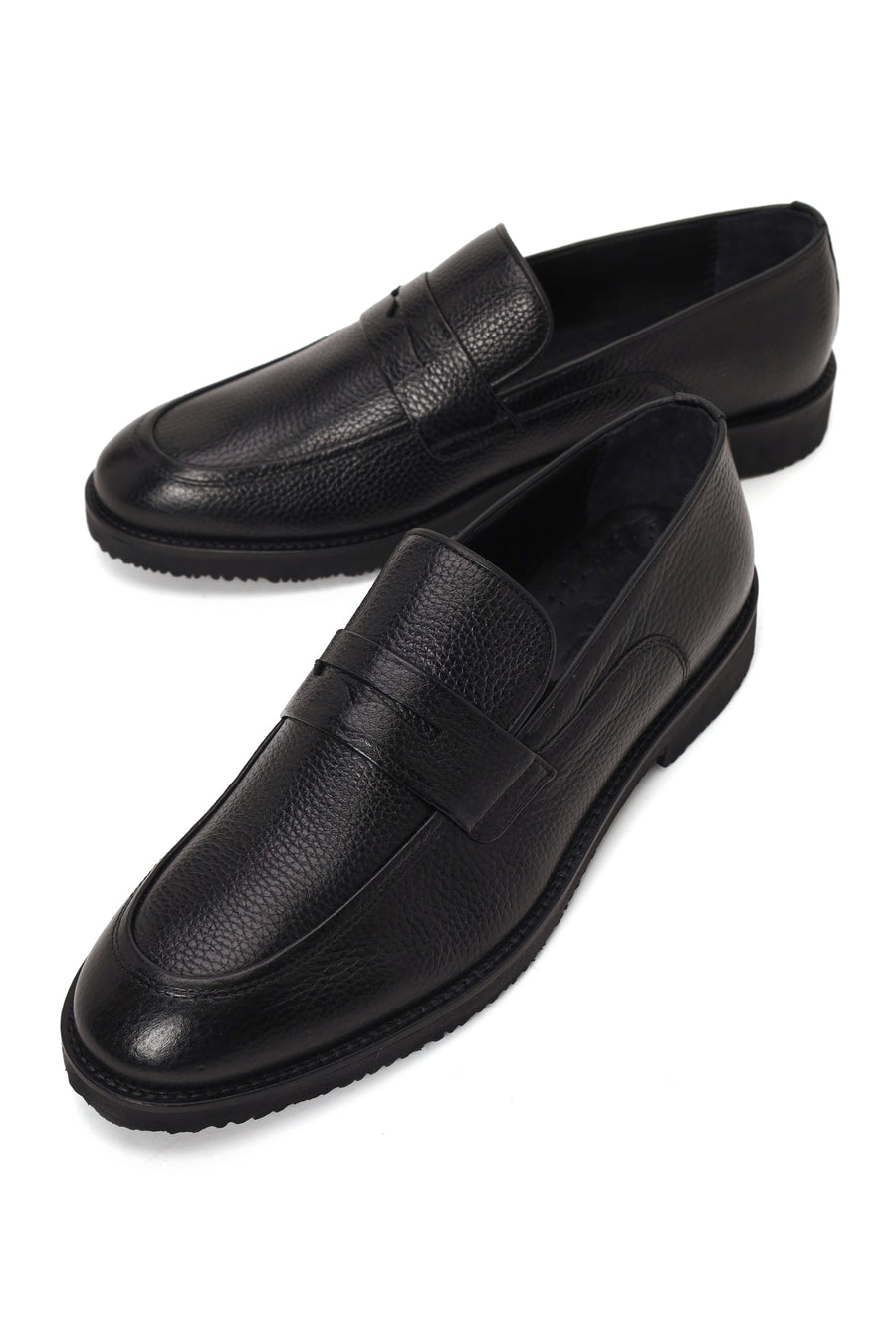 Erkek Siyah Deri Klasik Loafer
