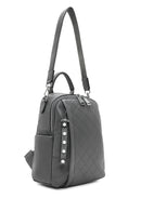 Women's Gray Long Strap Printed Backpack | Derimod