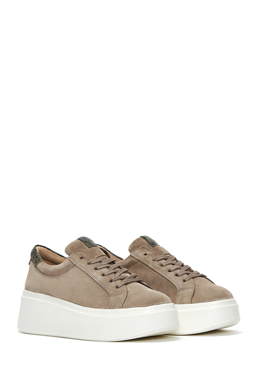 Women's Mink Suede Leather Thick Soled Sneaker
